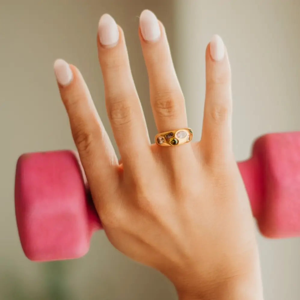 Multi Gem Chunky Ring