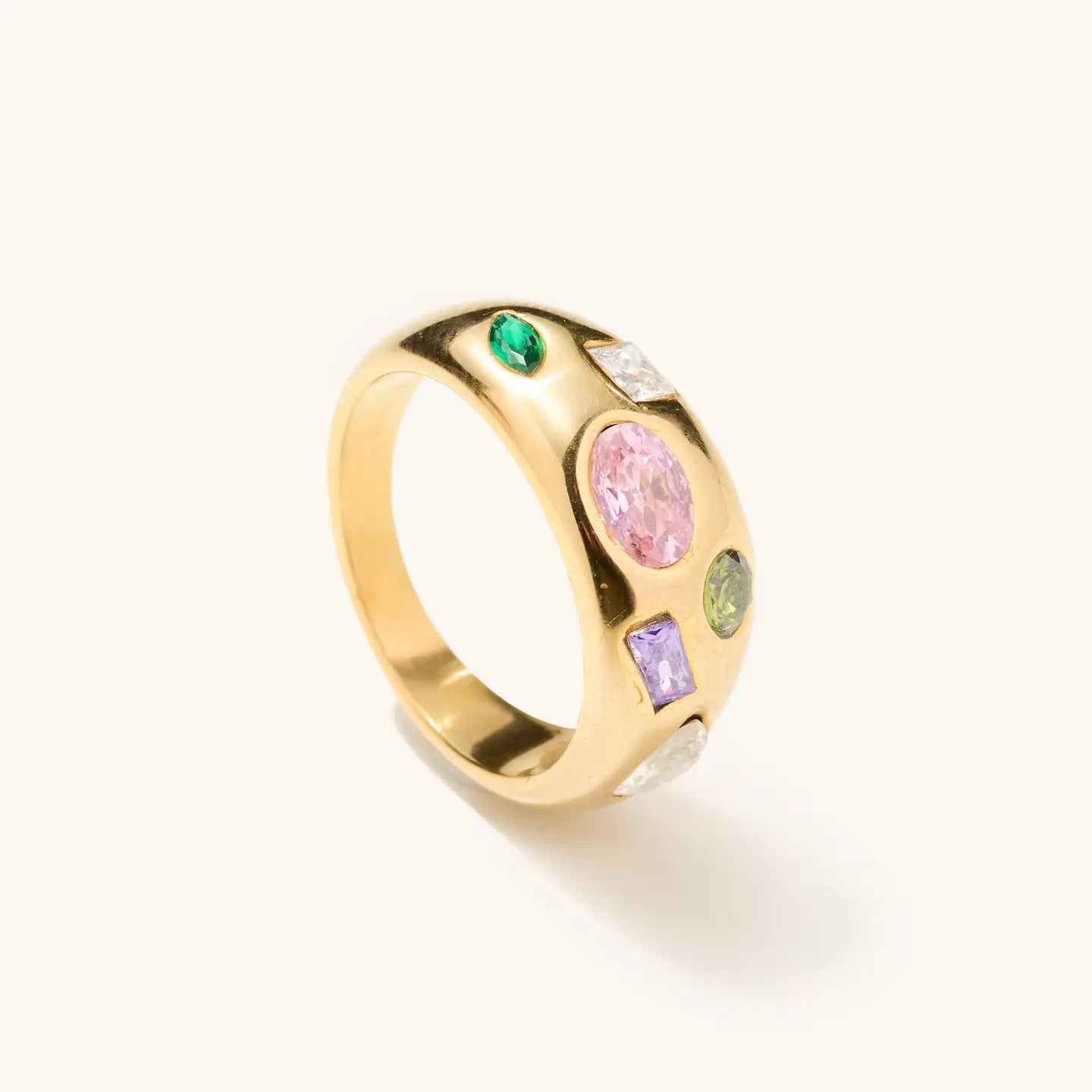 Multi Gem Chunky Ring