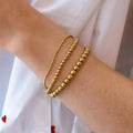 Waterproof Gold Ball Bracelets- Small, Medium, and Large